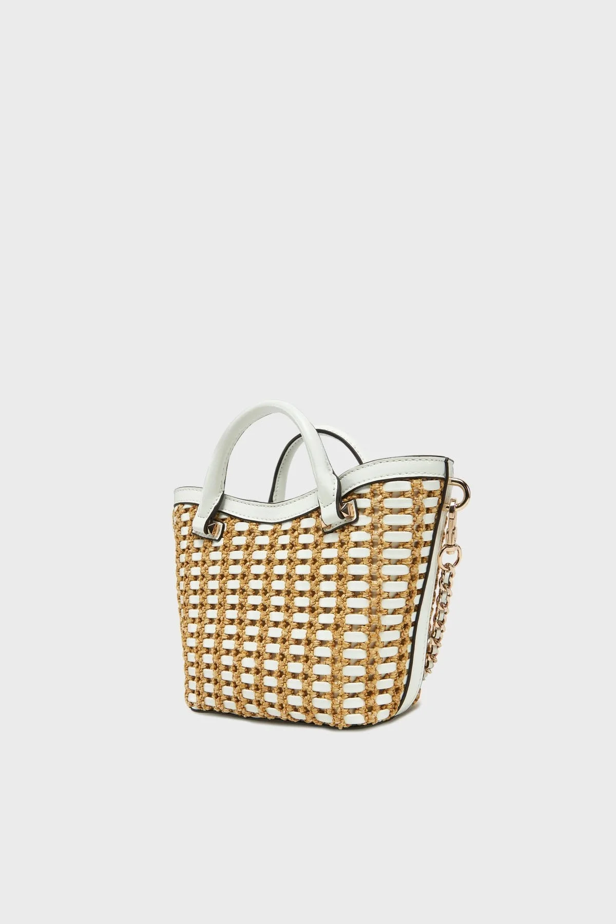 Guess Atalia Çıkarılabilir Zincir Askılı HWWG9647750 Bayan Çanta HWWG96 47750 NTW BEYAZ-BEJ - 6