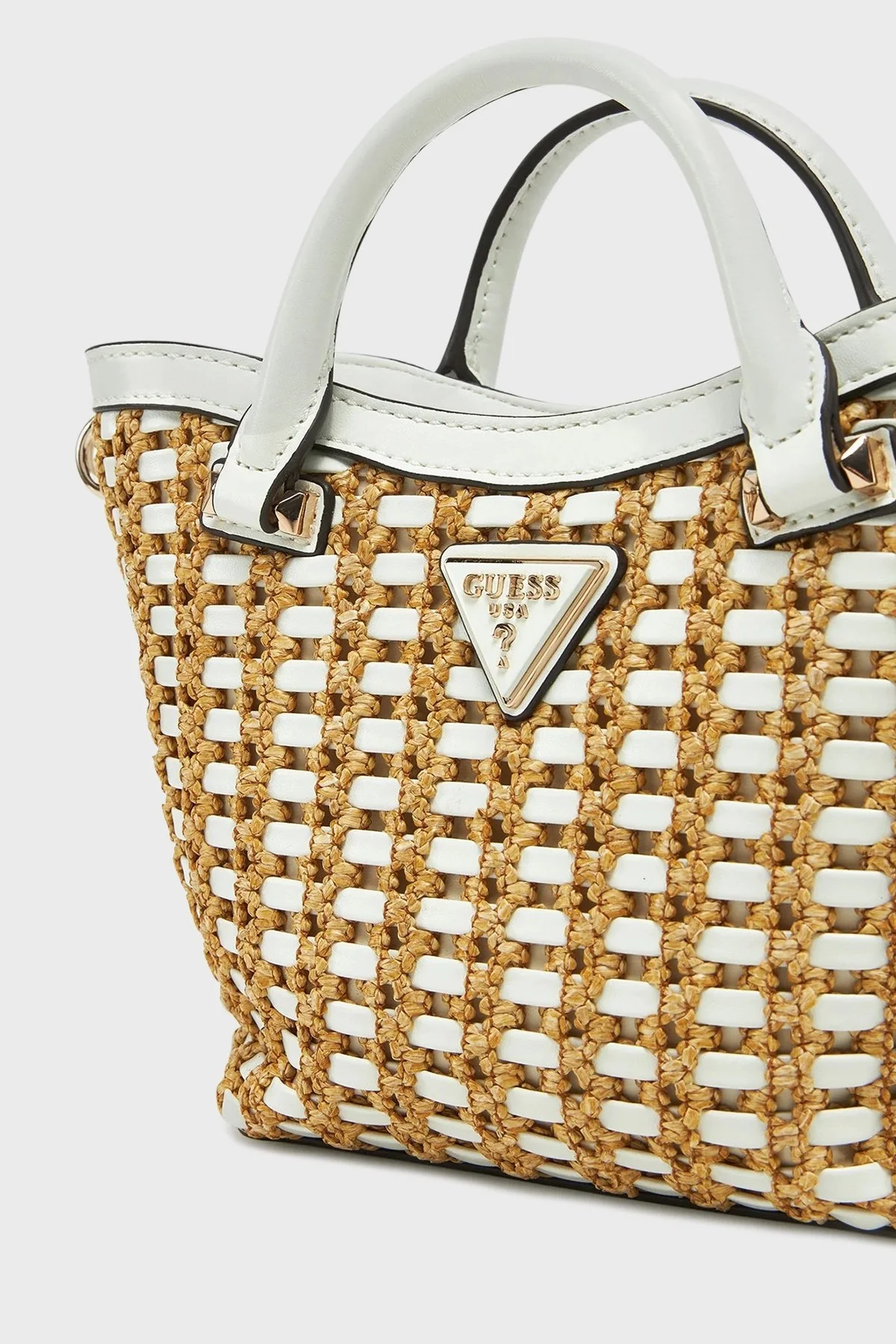Guess Atalia Çıkarılabilir Zincir Askılı HWWG9647750 Bayan Çanta HWWG96 47750 NTW BEYAZ-BEJ - 7