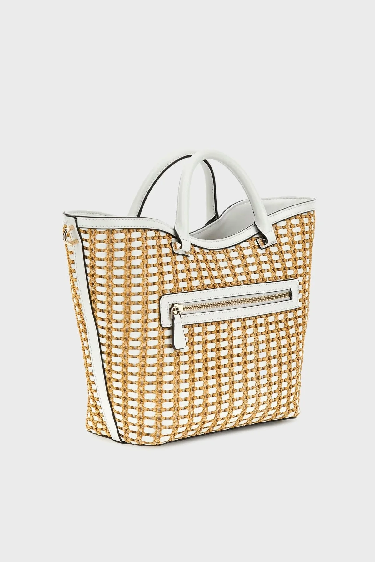 Guess Atalia Logolu Çıkarılabilir Askılı HWWG9647220 Bayan Çanta HWWG96 47220 NTW BEYAZ-BEJ - 6