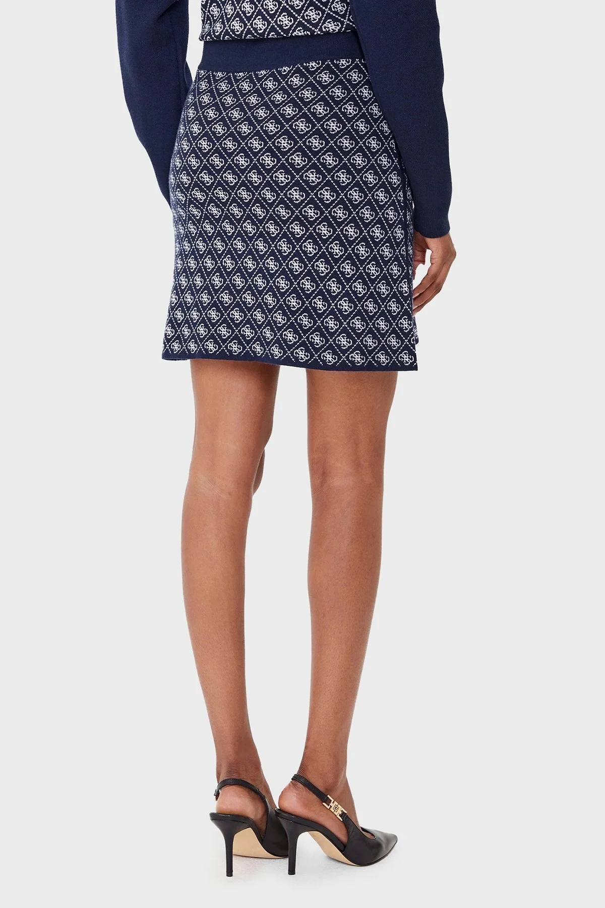 Guess Aubrey 4G Logolu Slim Fit Lastikli Bel Mini Boy W5BD81Z3JD2 Bayan Etek W5BD81 Z3JD2 FBDI LACİVERT - 3