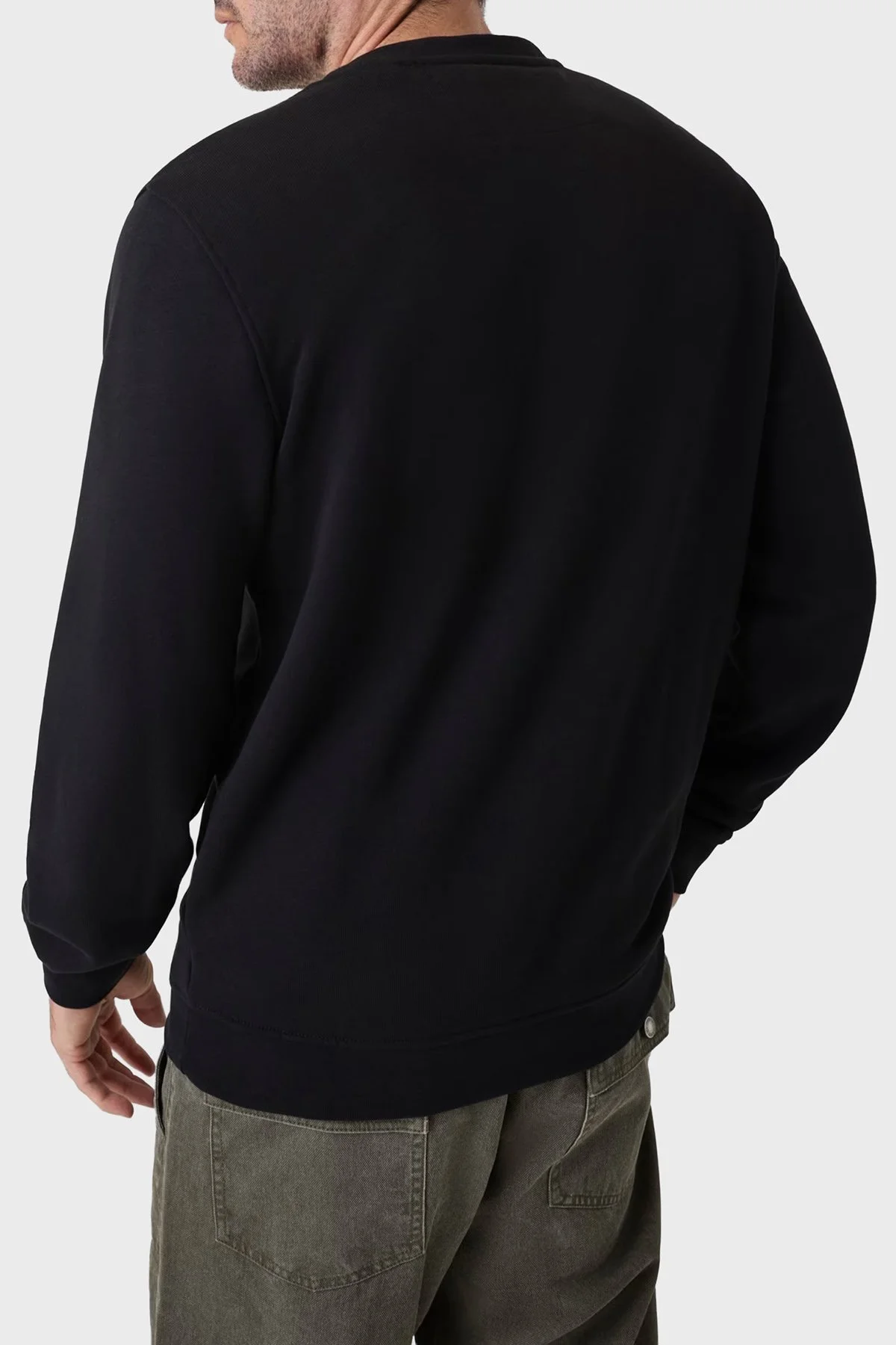 Guess Audley Logolu Pamuklu Bisiklet Yaka M6YQ37K4103 Erkek Sweat M6YQ37 K4103 JBLK Siyah - 3