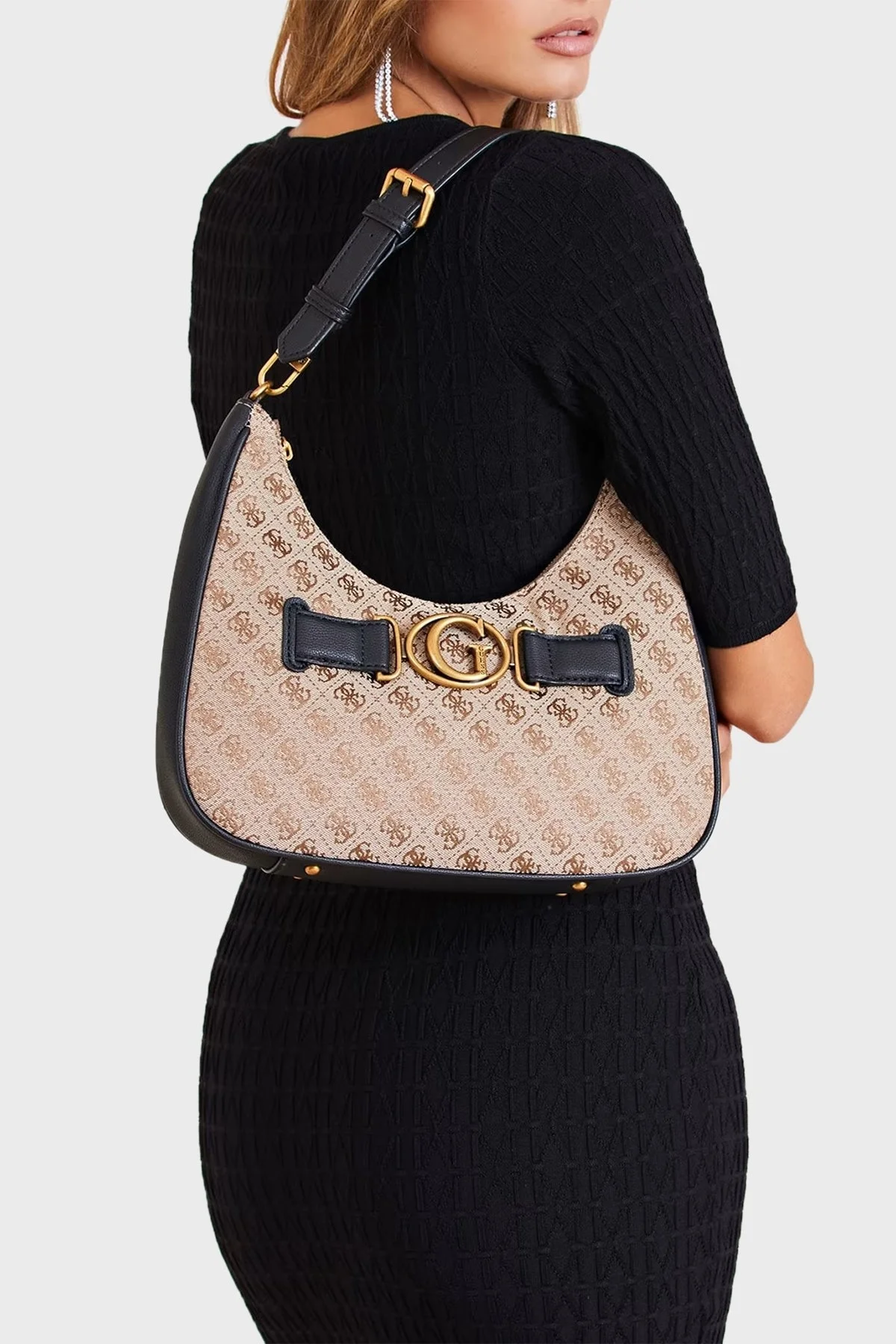 Guess Aviana Logolu Fermuarlı Kol Bayan Çanta HWJB8414020 LBL KAHVE - 2