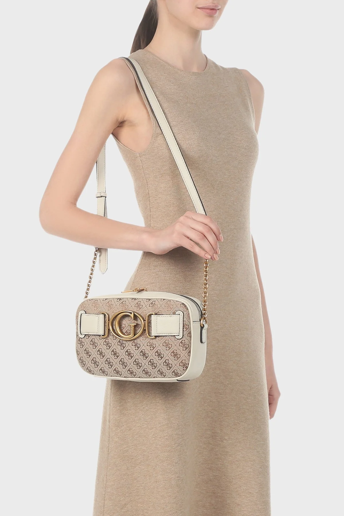 Guess Aviana Logolu Zincir Askılı Mini Çapraz Bayan Çanta HWJB8414140 LTS KAHVE - 2