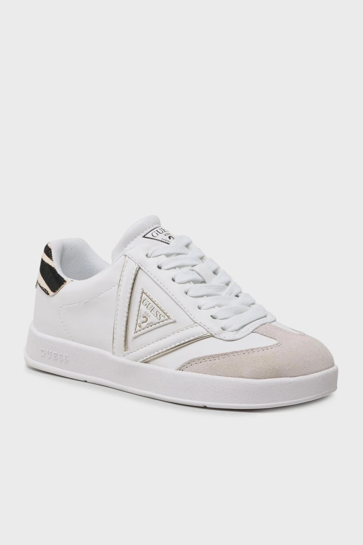 Guess Aviana Üçgen Logolu Deri Sneaker Bayan Ayakkabı FL6AVI ELE12 WHITE BEYAZ - 2