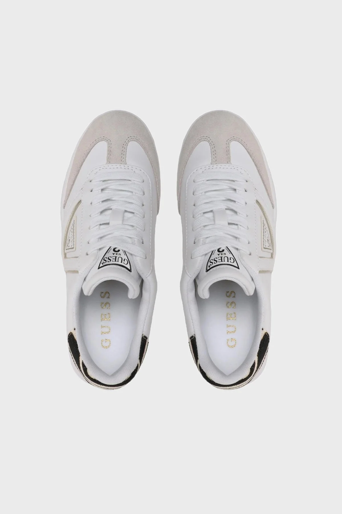 Guess Aviana Üçgen Logolu Deri Sneaker Bayan Ayakkabı FL6AVI ELE12 WHITE BEYAZ - 5