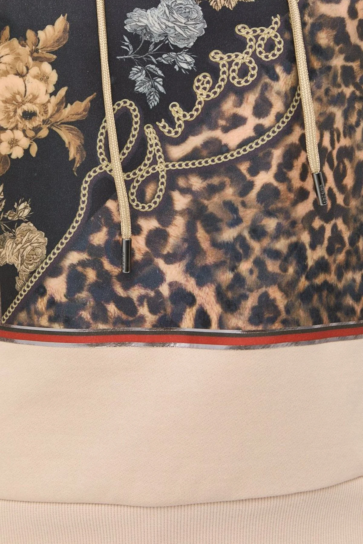 Guess Baskılı Kapüşonlu Regular Fit Pamuklu Zenovia Bayan Sweat W2BQ10K9YH1 G133 BEJ - 2