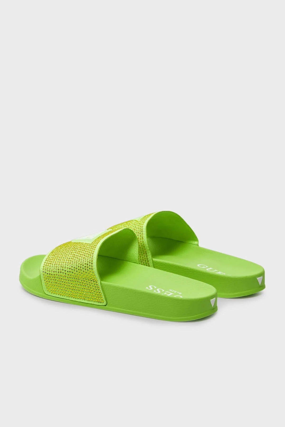 Guess Beach Taşlı Plaj E4GZ25BB00F Bayan Terlik E4GZ25 BB00F G8V3 FISTIK YEŞİL - 4