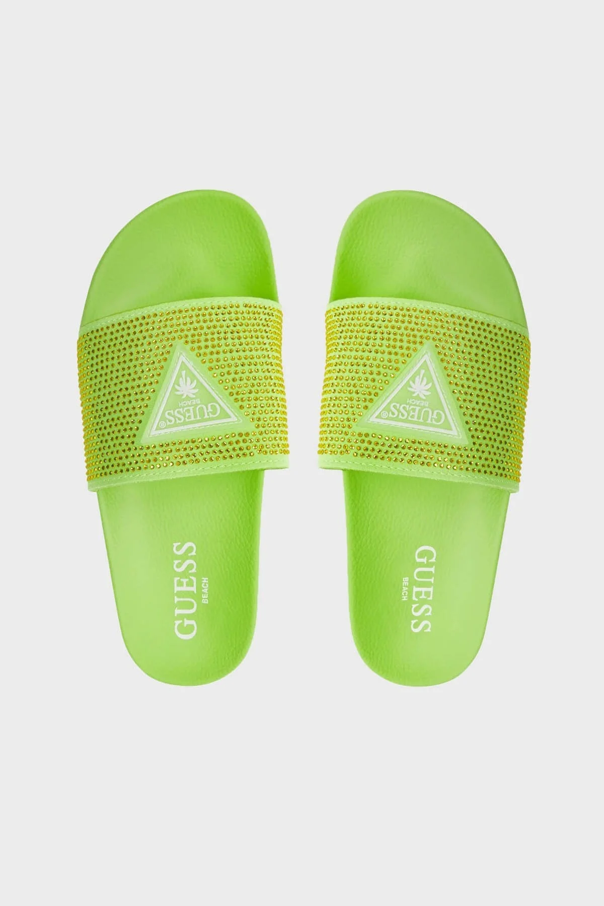 Guess Beach Taşlı Plaj E4GZ25BB00F Bayan Terlik E4GZ25 BB00F G8V3 FISTIK YEŞİL - 6