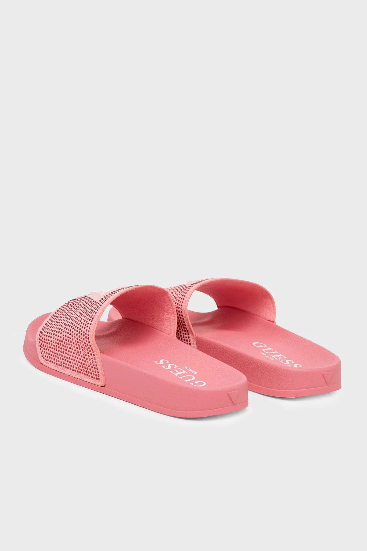 Guess Beach Taşlı Üçgen Logolu E6GZ16BB00F Kadın Terlik E6GZ16 BB00F FK0H PEMBE - 3