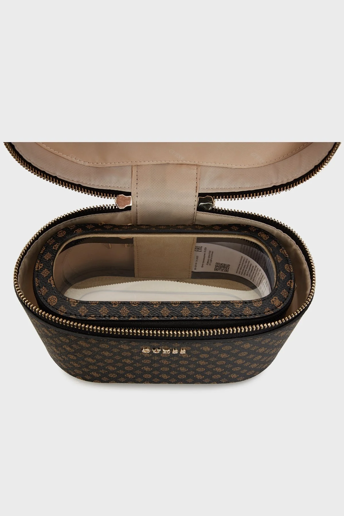 Guess Beauty Logolu Fermuarlı Kozmetik PW7479P4461 Bayan Çanta PW7479 P4461 MOM SİYAH - 5
