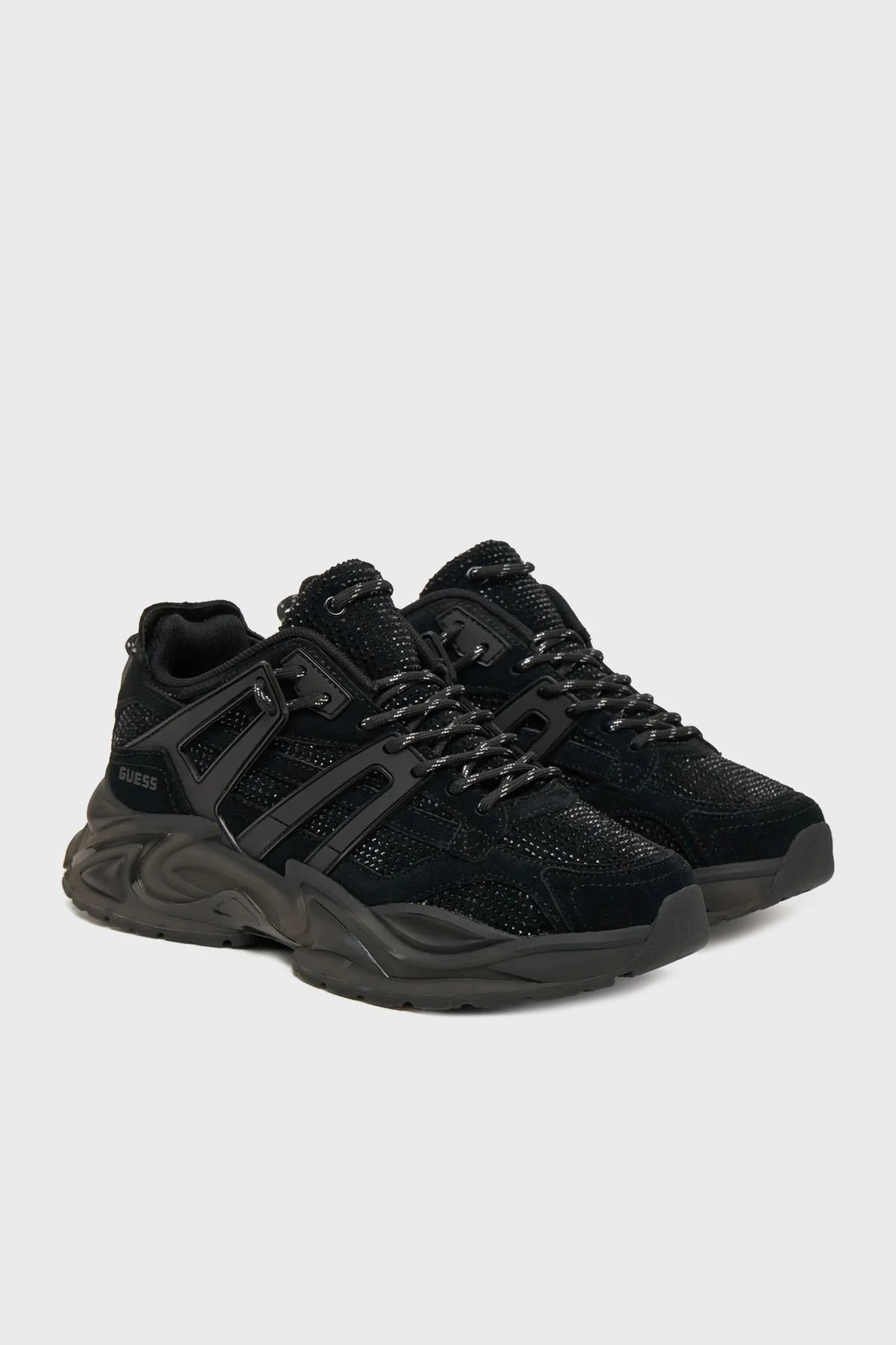 Guess Belluna Taşlı Deri Karışımlı Kalın Taban Sneaker FLPBLLSUE12 Bayan Ayakkabı FLPBLL SUE12 BLACK SİYAH - 8