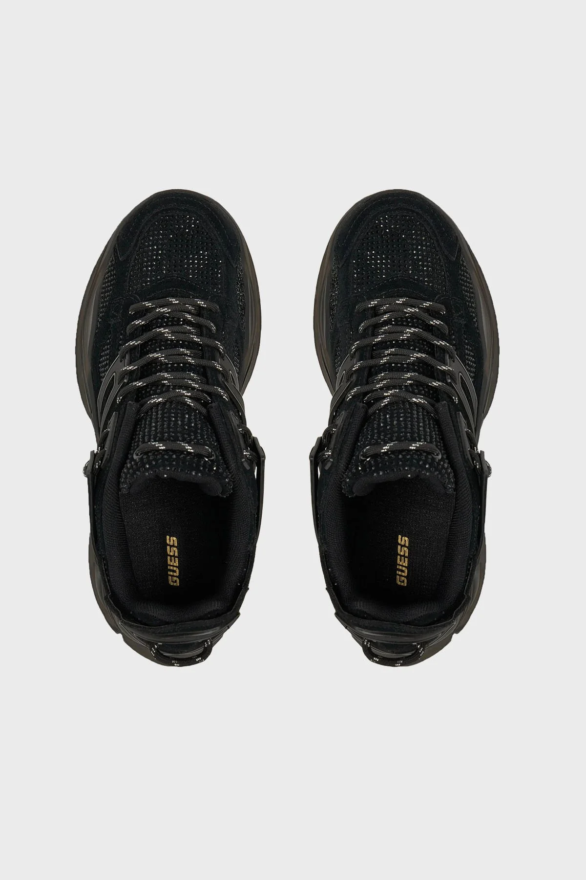 Guess Belluna Taşlı Deri Karışımlı Kalın Taban Sneaker FLPBLLSUE12 Bayan Ayakkabı FLPBLL SUE12 BLACK SİYAH - 9