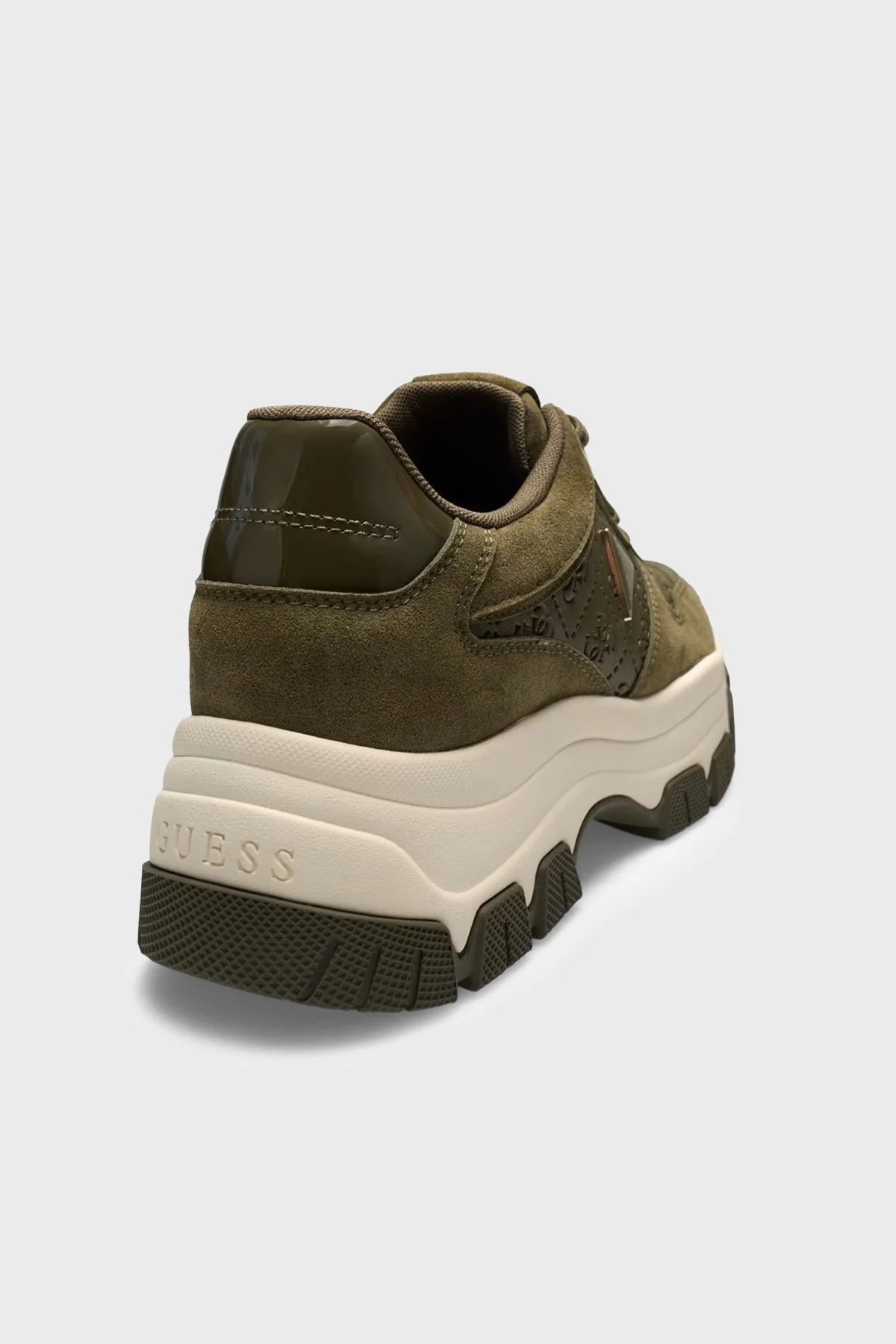 Guess Beneto Logolu Deri Sneaker FLFB2EESU12 Kadın Ayakkabı FLFB2E ESU12 OLIVE Olive - 3