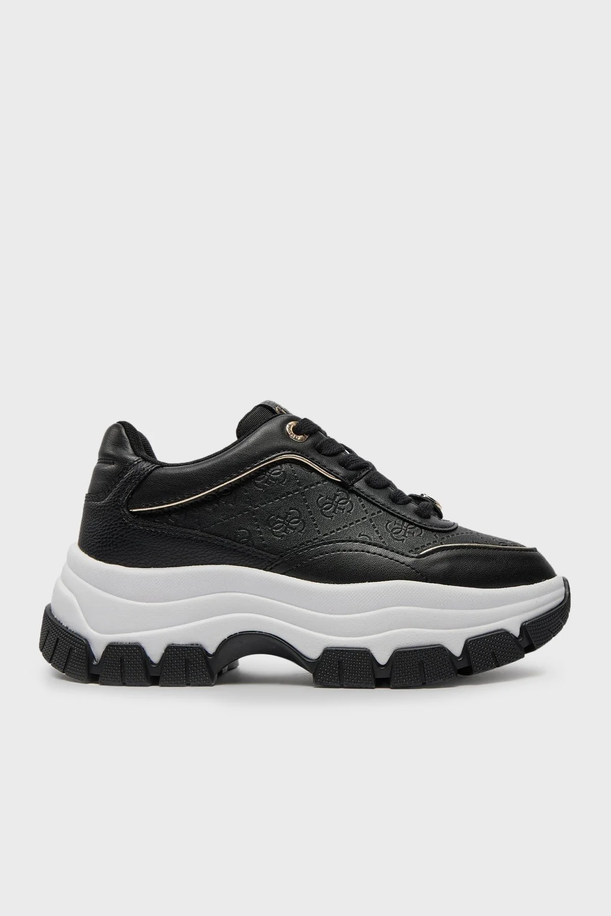 Guess Berrett Kalın Tabanlı Sneaker FLTBERELE12 Bayan Ayakkabı FLTBER ELE12 BLACK SİYAH - 1