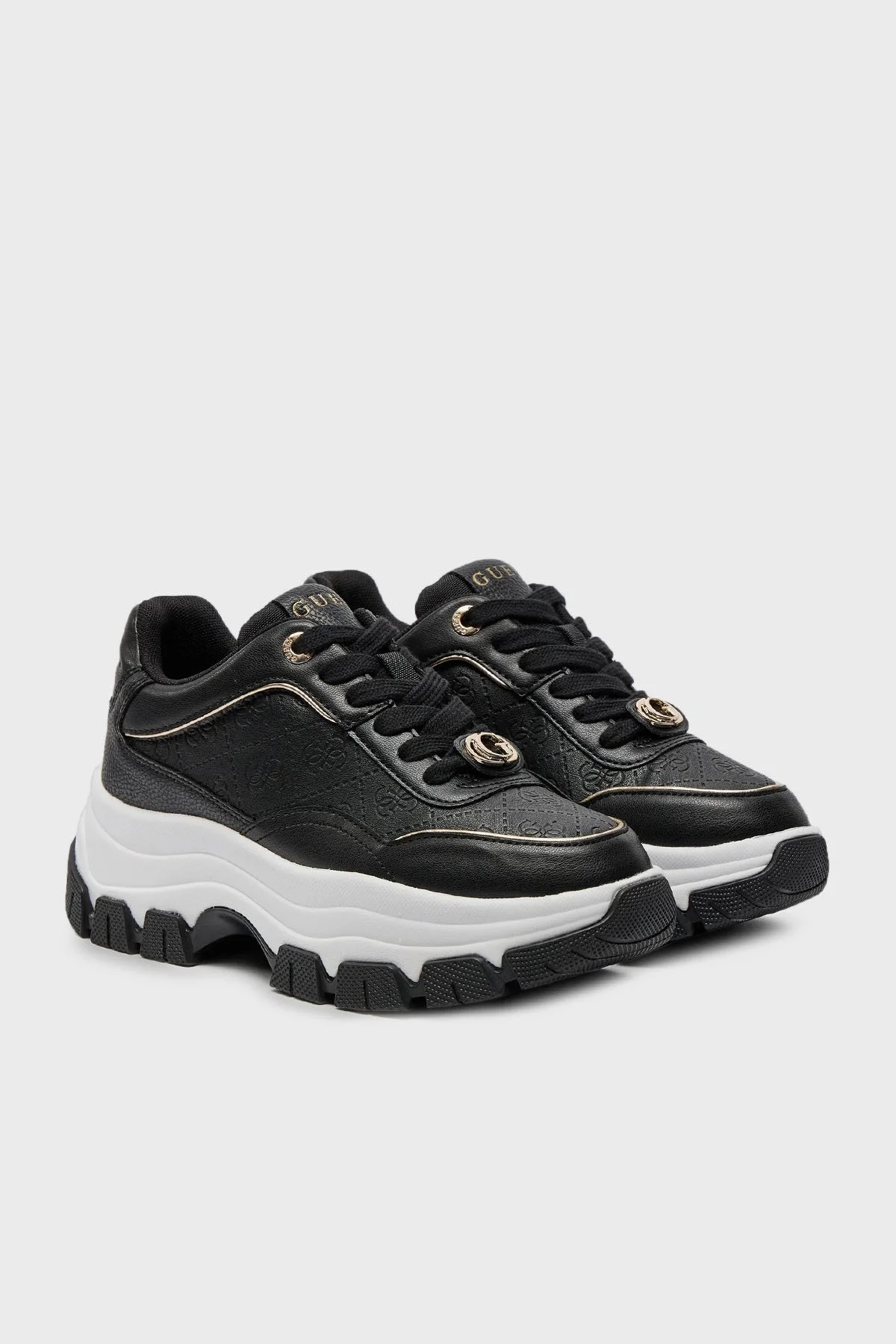 Guess Berrett Kalın Tabanlı Sneaker FLTBERELE12 Bayan Ayakkabı FLTBER ELE12 BLACK SİYAH - 2