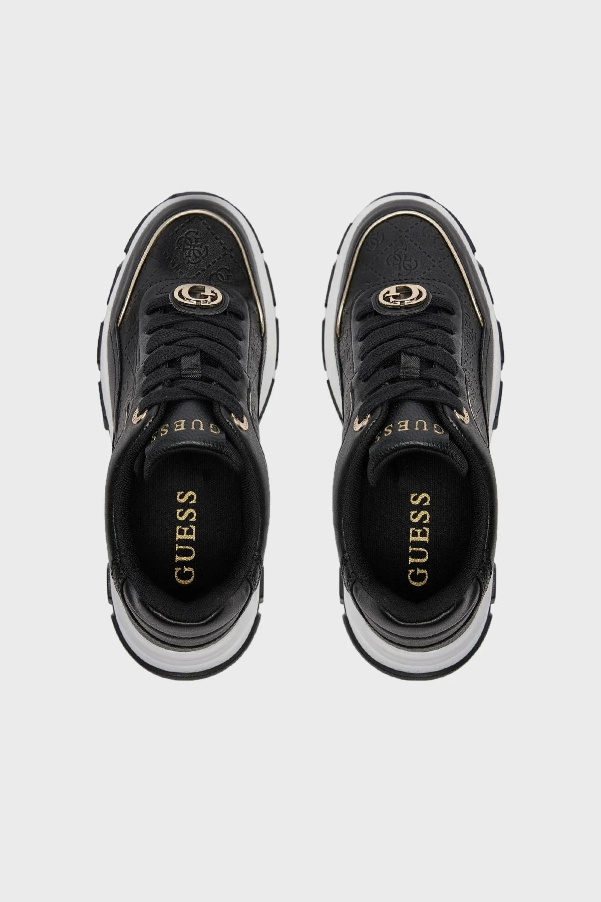 Guess Berrett Kalın Tabanlı Sneaker FLTBERELE12 Bayan Ayakkabı FLTBER ELE12 BLACK SİYAH - 4