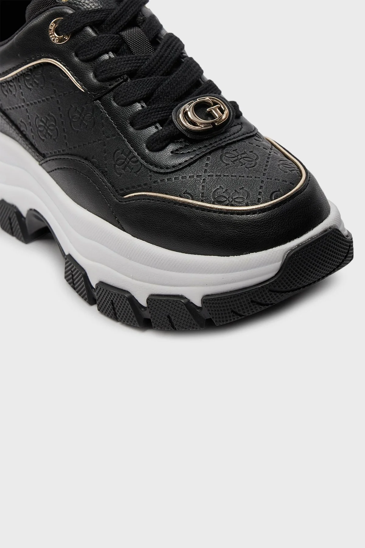 Guess Berrett Kalın Tabanlı Sneaker FLTBERELE12 Bayan Ayakkabı FLTBER ELE12 BLACK SİYAH - 6