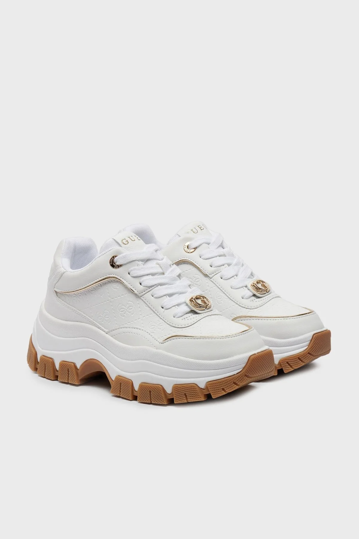 Guess Berrett Kalın Tabanlı Sneaker FLTBERELE12 Bayan Ayakkabı FLTBER ELE12 WHITE BEYAZ - 2