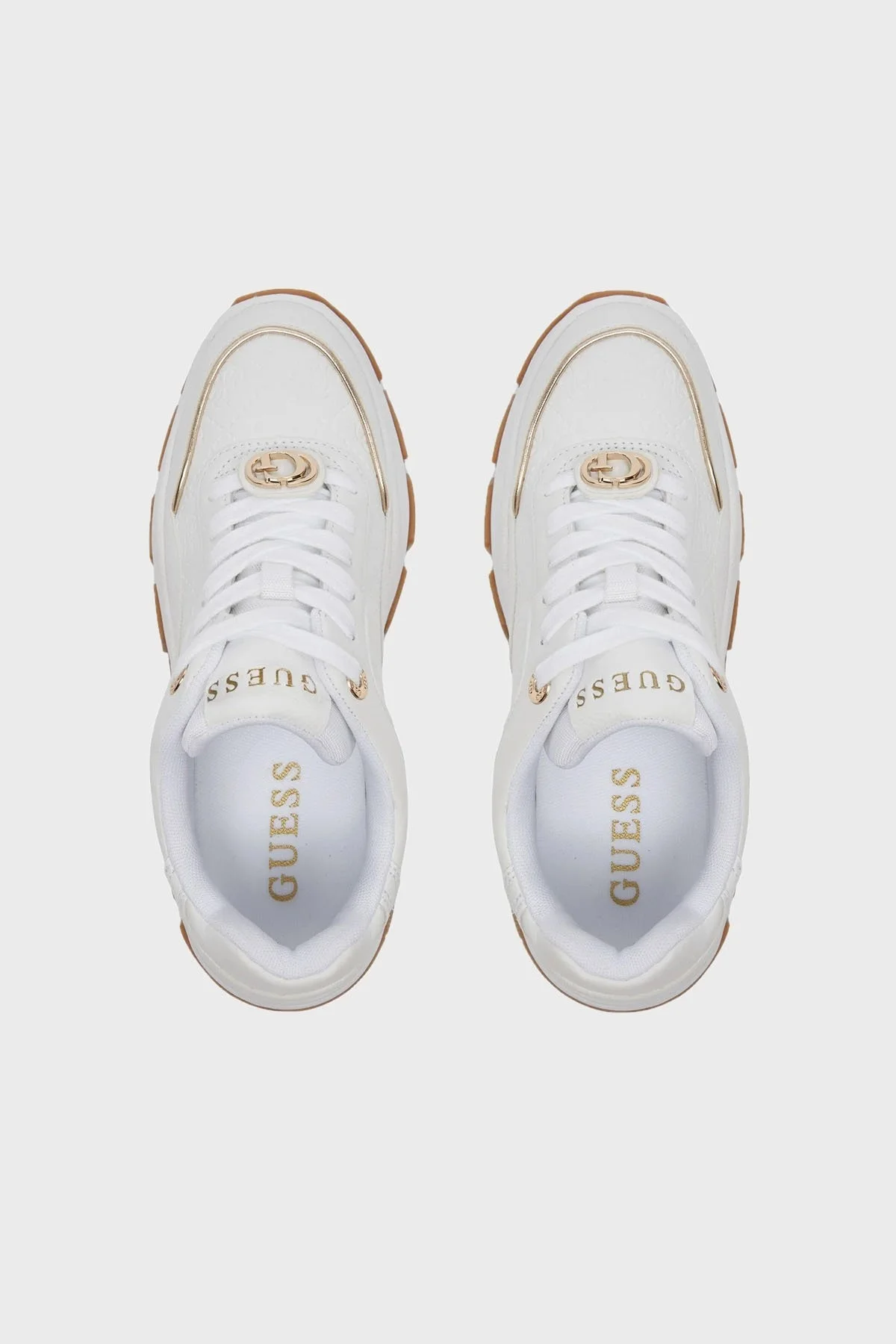 Guess Berrett Kalın Tabanlı Sneaker FLTBERELE12 Bayan Ayakkabı FLTBER ELE12 WHITE BEYAZ - 4