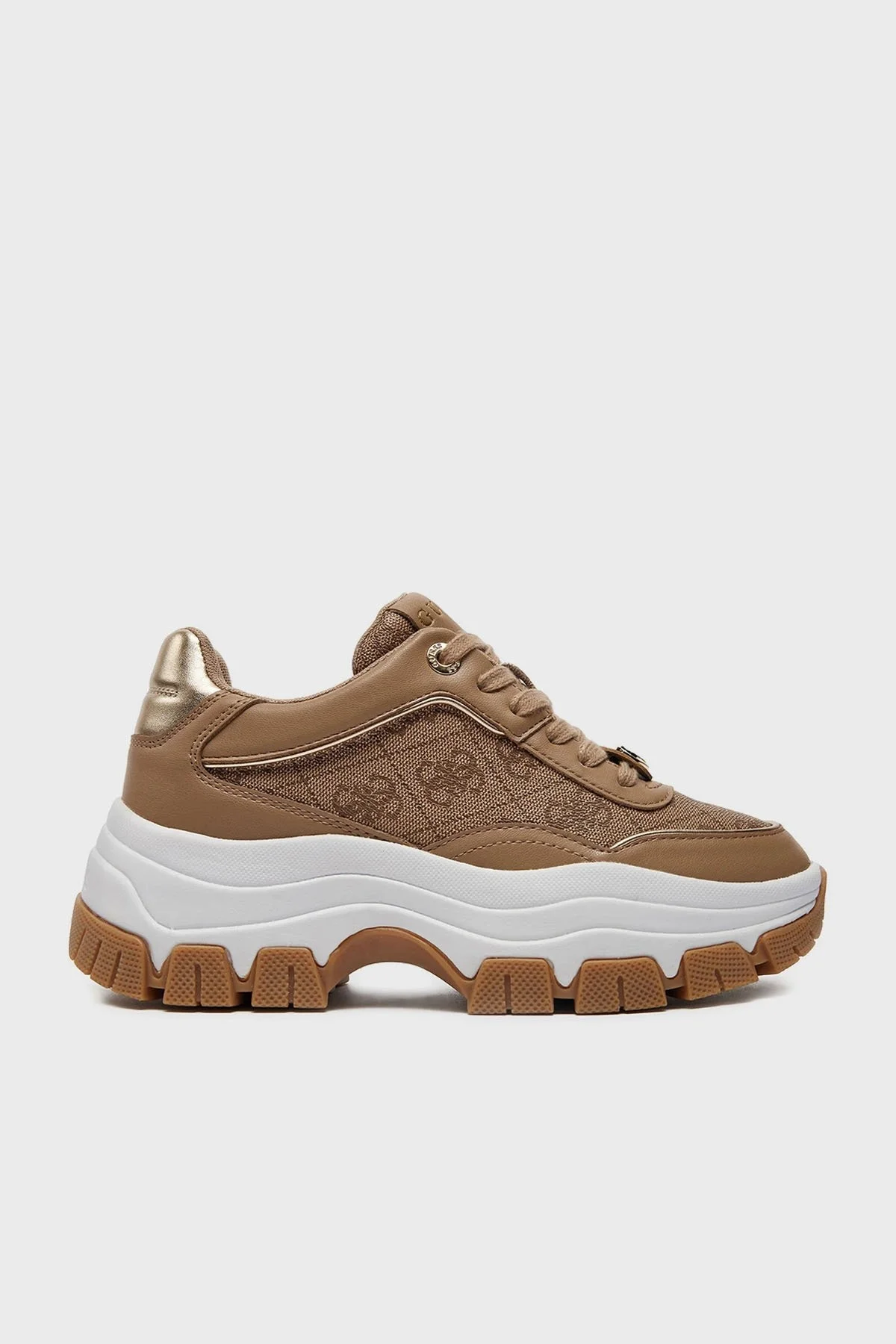 Guess Berrett Kalın Tabanlı Sneaker FLTBERFAL12 Bayan Ayakkabı FLTBER FAL12 MILK KAHVE - 1