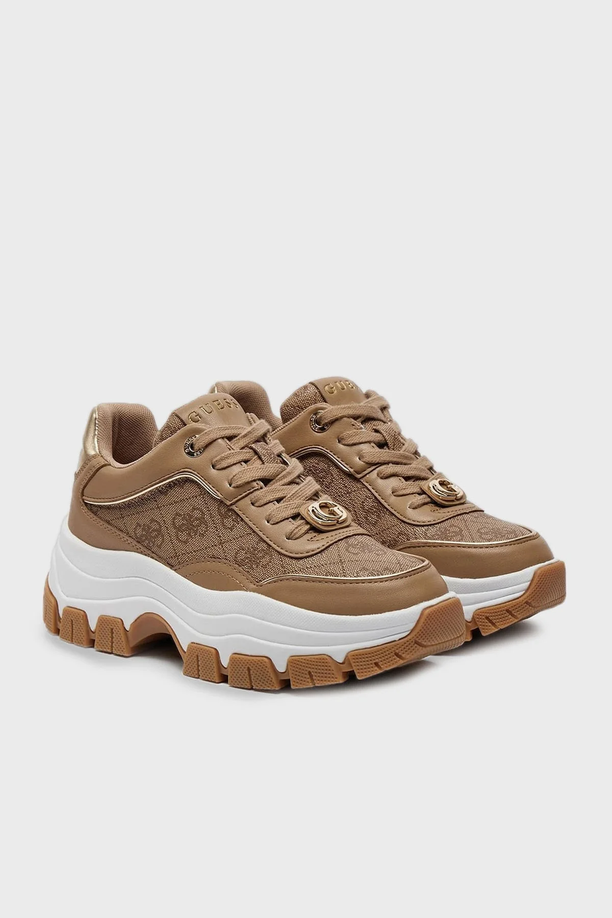 Guess Berrett Kalın Tabanlı Sneaker FLTBERFAL12 Bayan Ayakkabı FLTBER FAL12 MILK KAHVE - 2