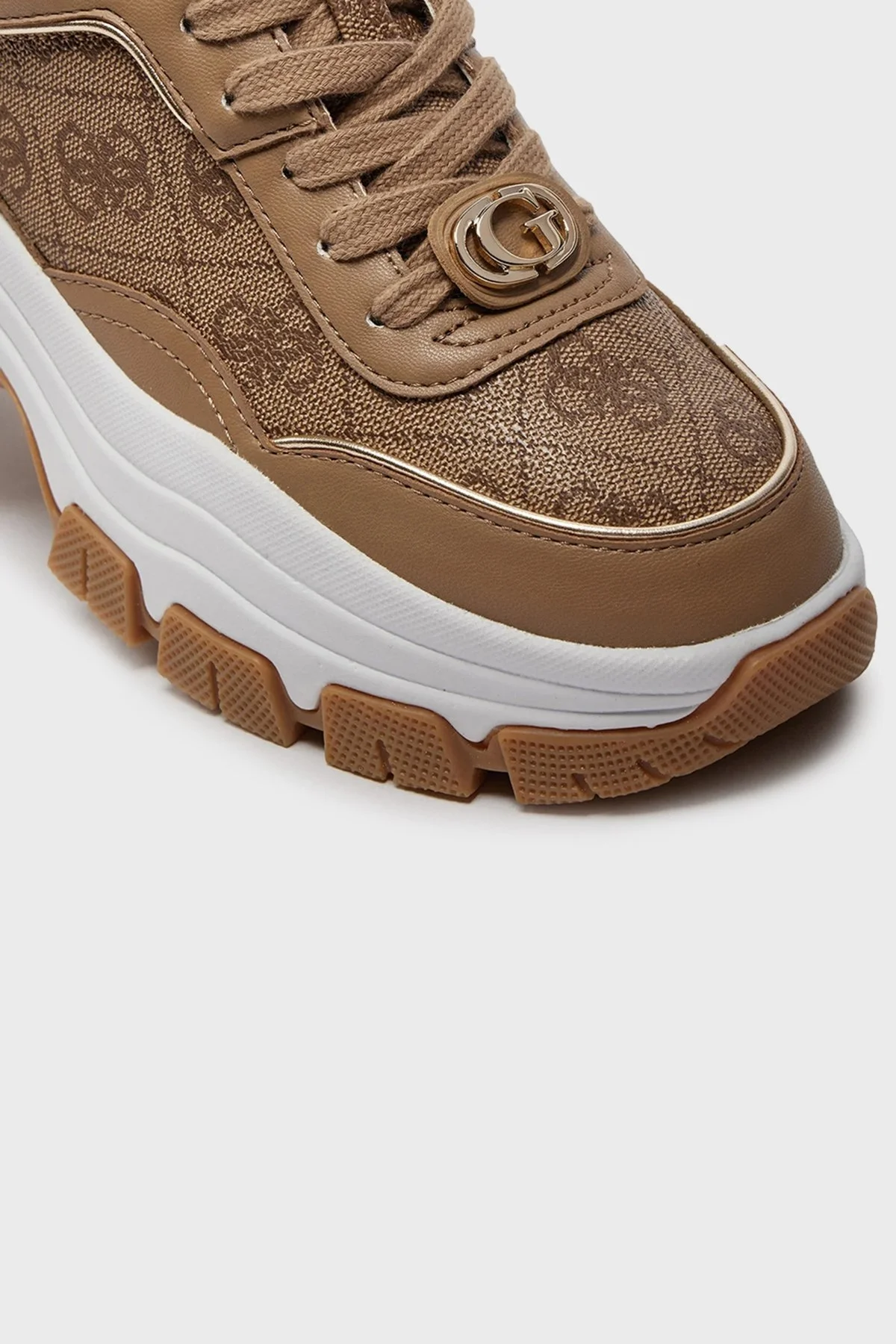 Guess Berrett Kalın Tabanlı Sneaker FLTBERFAL12 Bayan Ayakkabı FLTBER FAL12 MILK KAHVE - 4