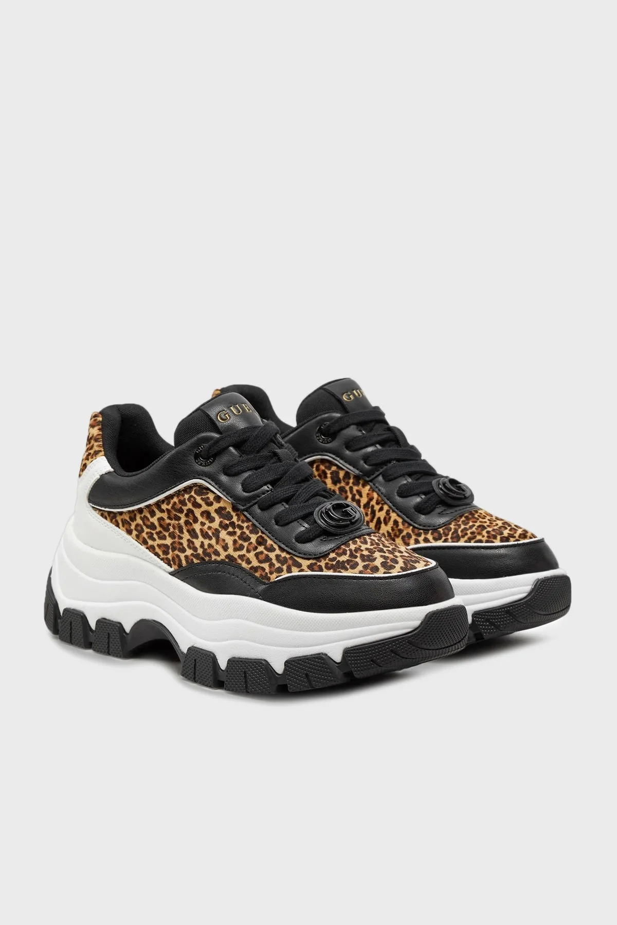 Guess Berrett Logolu Kalın Tabanlı Sneaker FLTBERPEL12 Bayan Ayakkabı FLTBER PEL12 LEOPA LEOPAR - 2