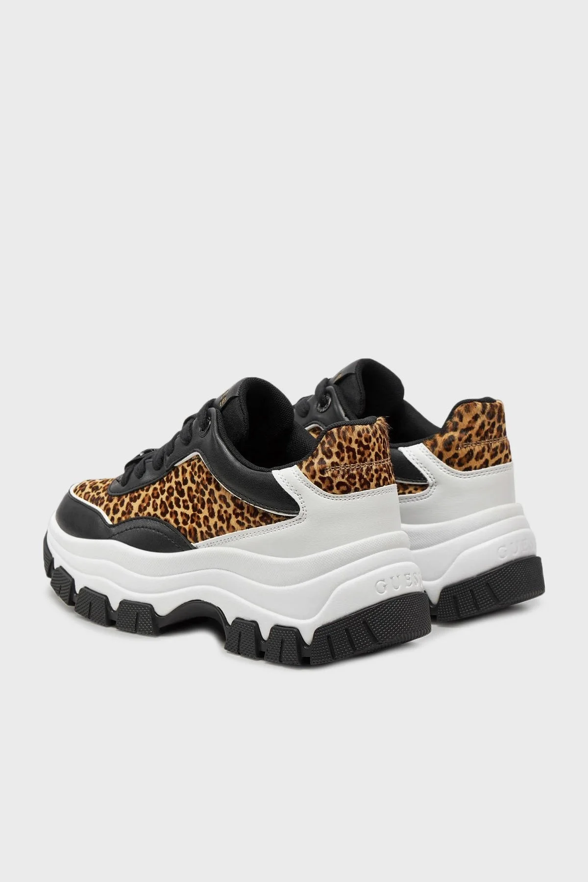 Guess Berrett Logolu Kalın Tabanlı Sneaker FLTBERPEL12 Bayan Ayakkabı FLTBER PEL12 LEOPA LEOPAR - 3