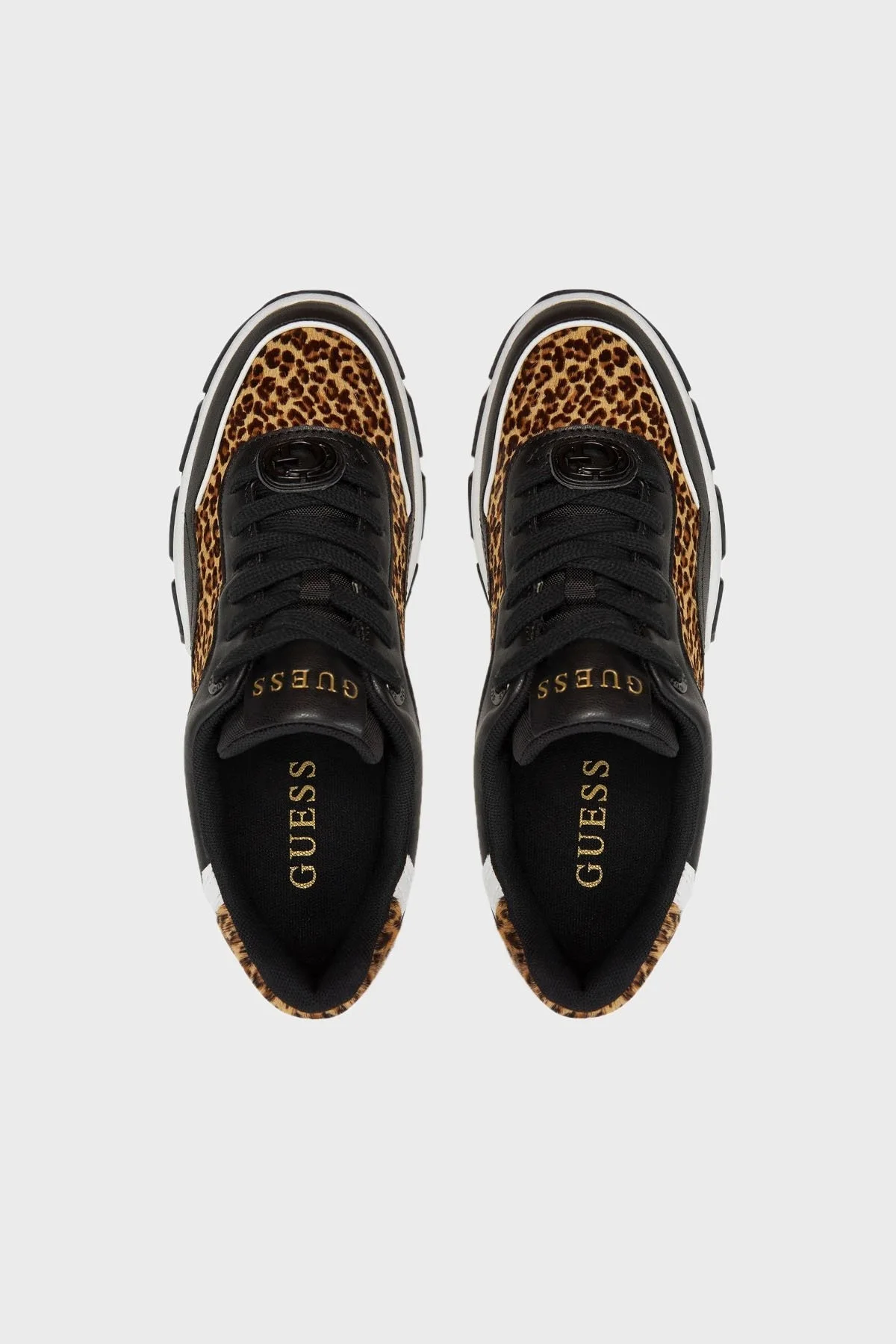 Guess Berrett Logolu Kalın Tabanlı Sneaker FLTBERPEL12 Bayan Ayakkabı FLTBER PEL12 LEOPA LEOPAR - 4