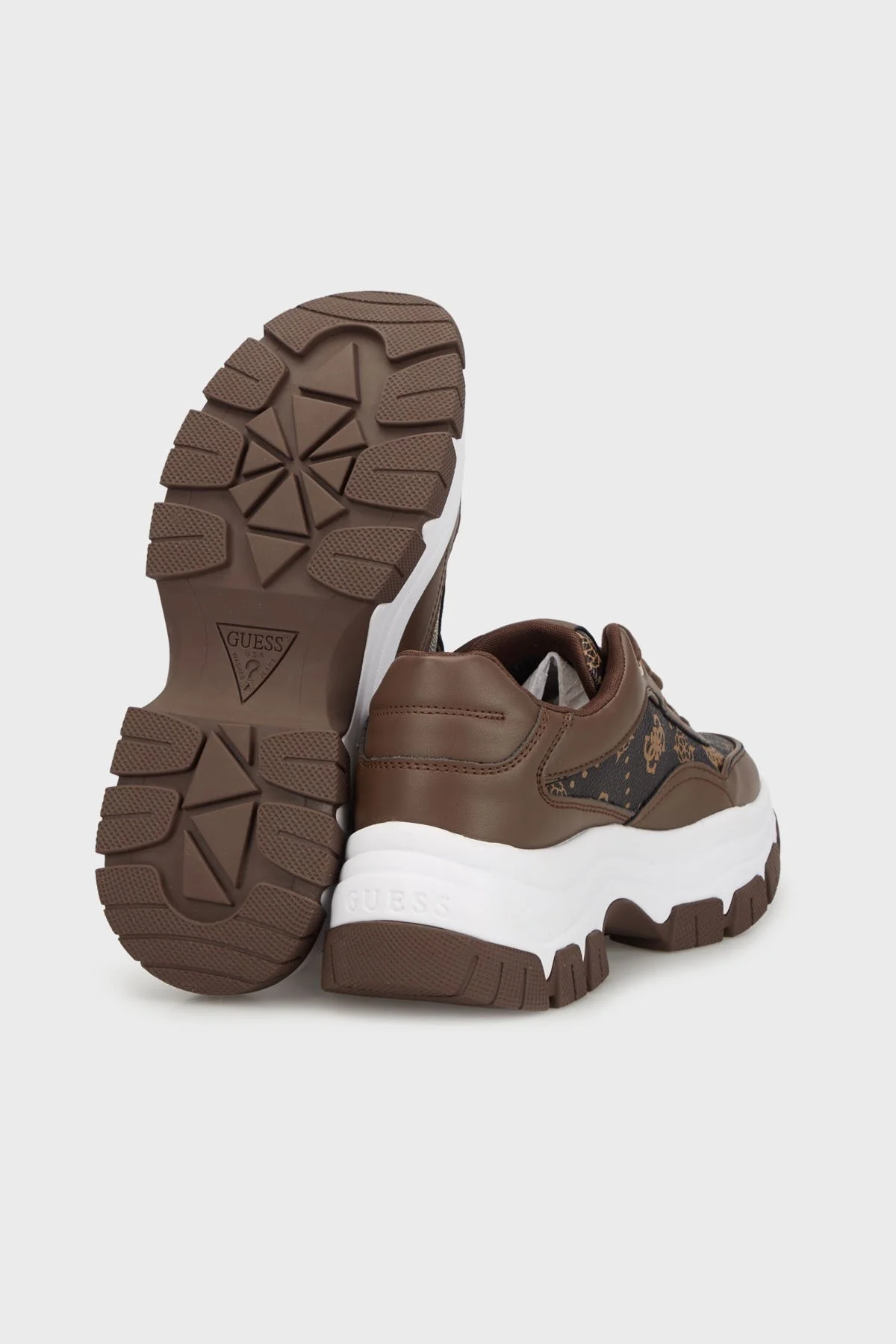 Guess Berrett2 4G Logolu Kalın Taban Sneaker FLFBRTPEL12 Bayan Ayakkabı FLFBRT PEL12 BROWN KAHVE-KREM - 4