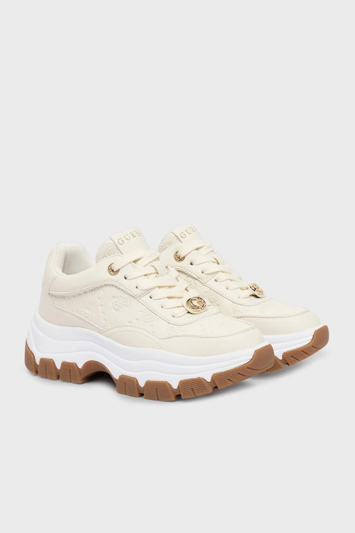 Guess Berrett2 4G Logolu Kalın Taban Sneaker FLFBRTPEL12 Bayan Ayakkabı FLFBRT PEL12 CREAM KREM - 8