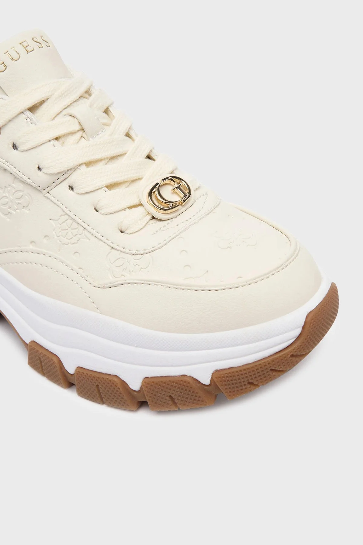 Guess Berrett2 4G Logolu Kalın Taban Sneaker FLFBRTPEL12 Kadın Ayakkabı FLFBRT PEL12 CREAM KREM - 5