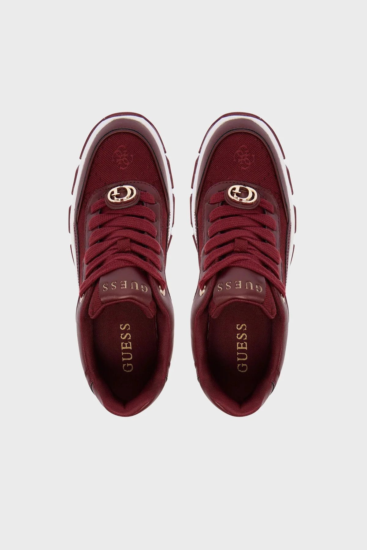 Guess Berrett2 4G Logolu Kalın Tabanlı Sneaker FLFBRTELE12 Bayan Ayakkabı FLFBRT ELE12 WINE BORDO - 9