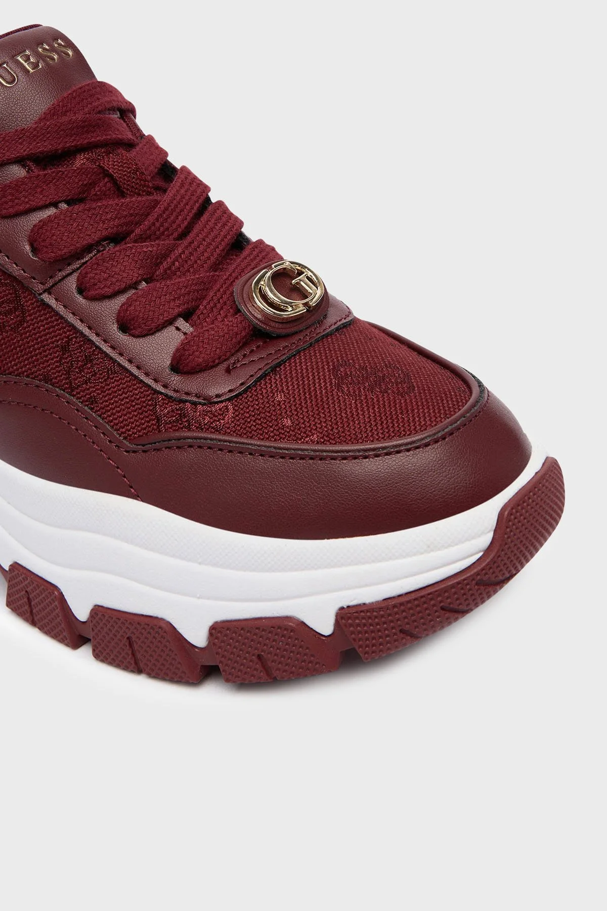 Guess Berrett2 4G Logolu Kalın Tabanlı Sneaker FLFBRTELE12 Bayan Ayakkabı FLFBRT ELE12 WINE BORDO - 12
