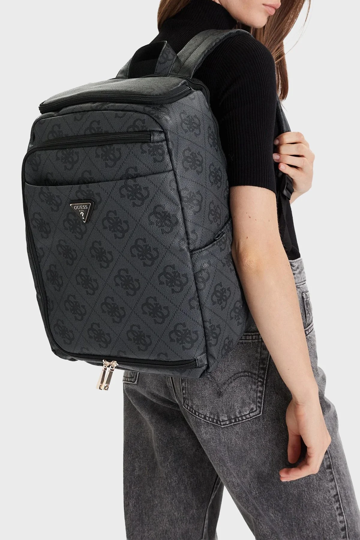 Guess Berta 4G Logolu Ayarlanabilir Askılı TWOB8688033 Bayan Sırt Çantası TWOB86 88033 CLO ANTRASİT - 2