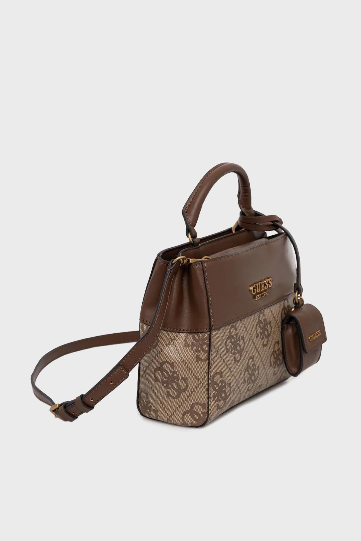 Guess Berta Logolu Çıkarılabilir Omuz Askılı Bayan Çanta HWBB8688050 LGW KAHVE - 2