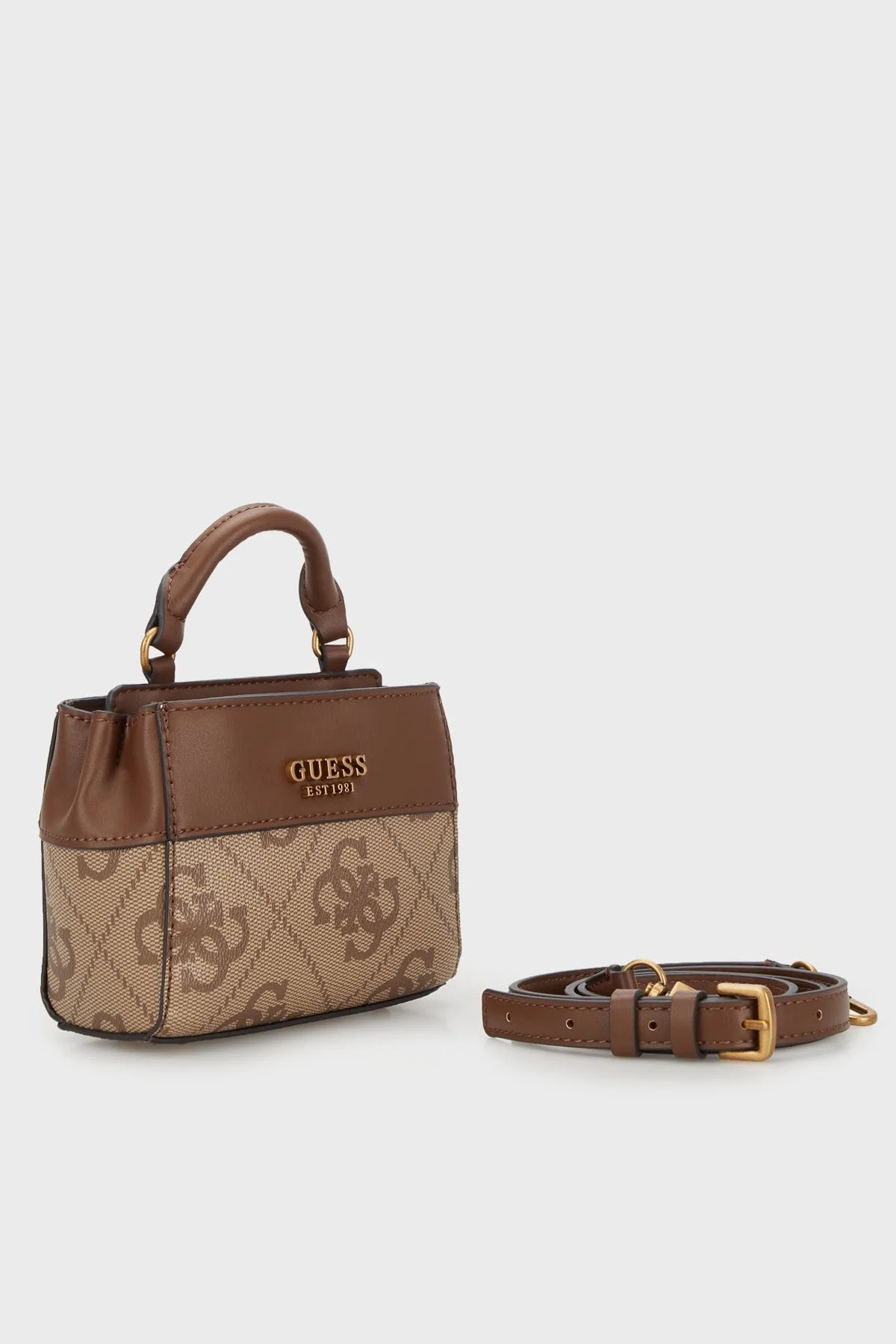 Guess Berta Logolu Çıkarılabilir Uzatma Askılı Mikro Mini Bayan Çanta HWBB8688770 LGW KAHVE - 2