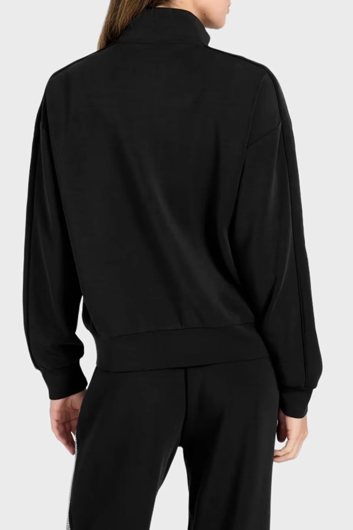 Guess Berthe Taş Detaylı Modal Karışımlı Regular Fit Fermuarlı V6RQ01KCAY2 Bayan Sweat V6RQ01 KCAY2 JBLK SİYAH - 3