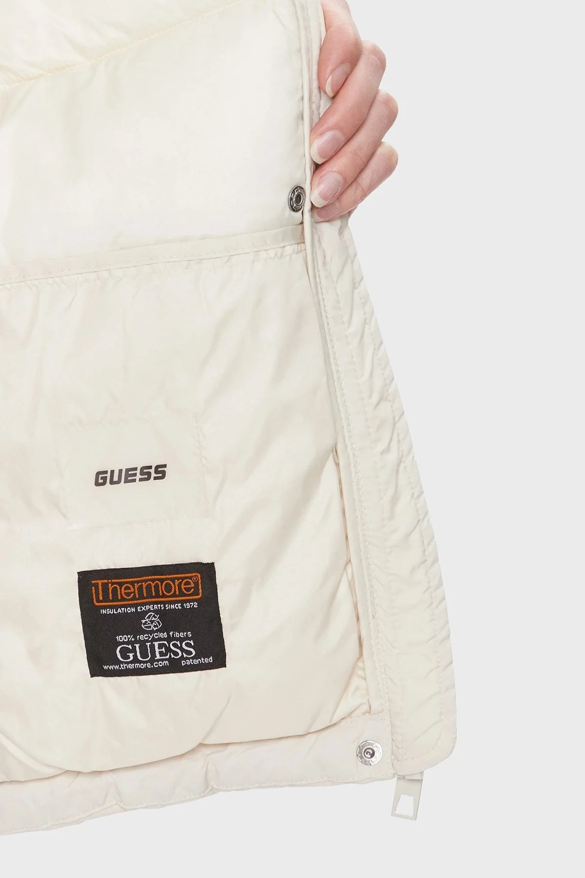 Guess Bertina Regular Fit Şişme V4RL00WFYE2 Bayan Mont V4RL00 WFYE2 G015 EKRU - 6
