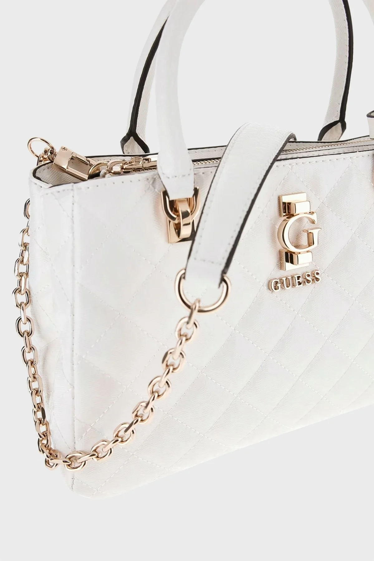 Guess Bessey Luxury Kapitoneli Çıkarılabilir Askılı HWGG9522060 Bayan Çanta HWGG95 22060 WHI BEYAZ - 8