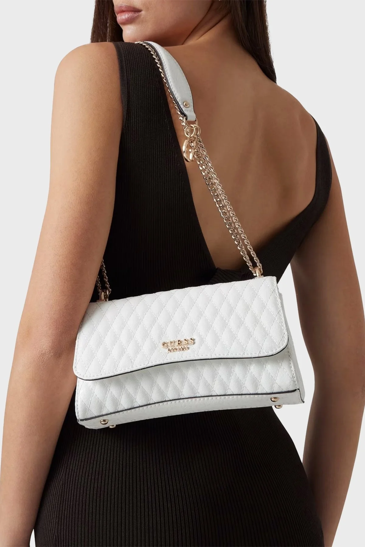 Guess Betula Kapitoneli Ayarlanabilir Zincir Askılı HWGG9626210 Bayan Çanta HWGG96 26210 WHI BEYAZ - 7