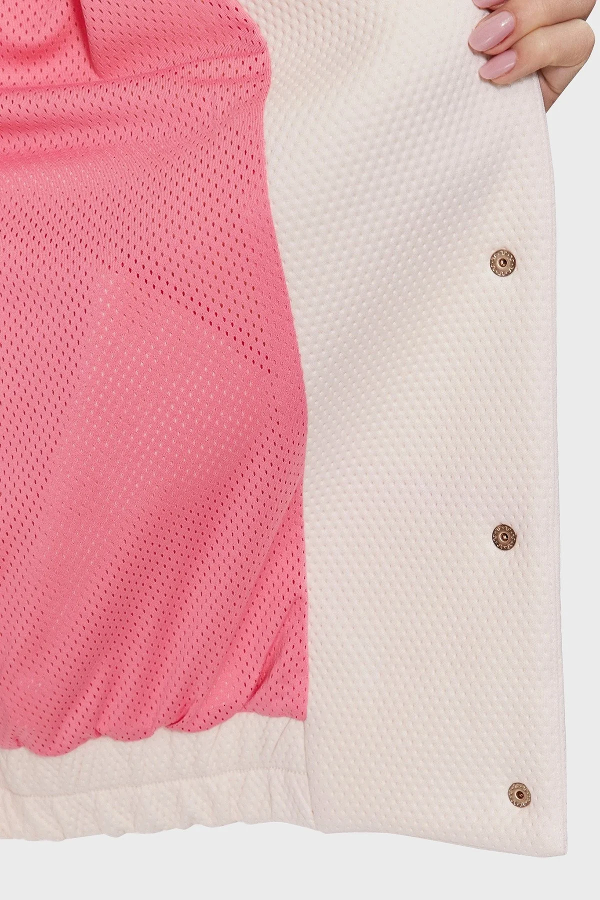 Guess Beulah Logo Şeritli Relaxed Fit Bomber Bayan Ceket V3YL01KBSK0 G65D BEJ - 6