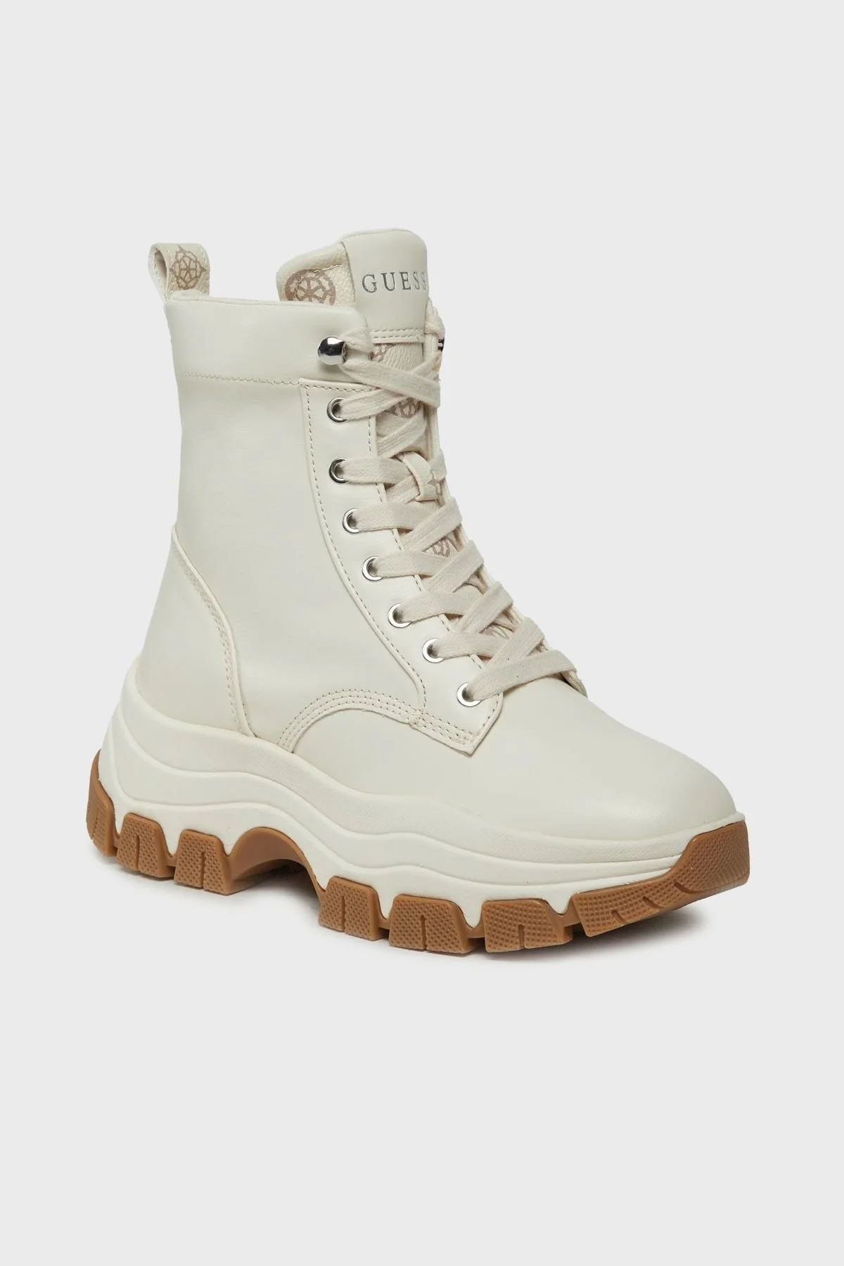 Guess Bissonn Yüksek Bilekli Sneaker Bayan Ayakkabı FL8BINELE12 CREAM KREM - 2