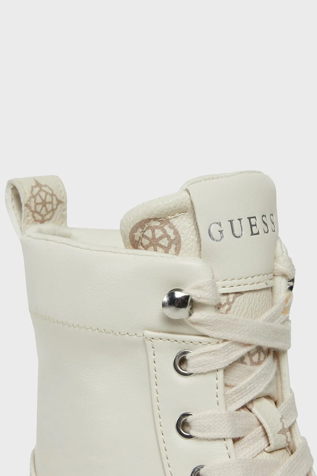 Guess Bissonn Yüksek Bilekli Sneaker Bayan Ayakkabı FL8BINELE12 CREAM KREM - 6