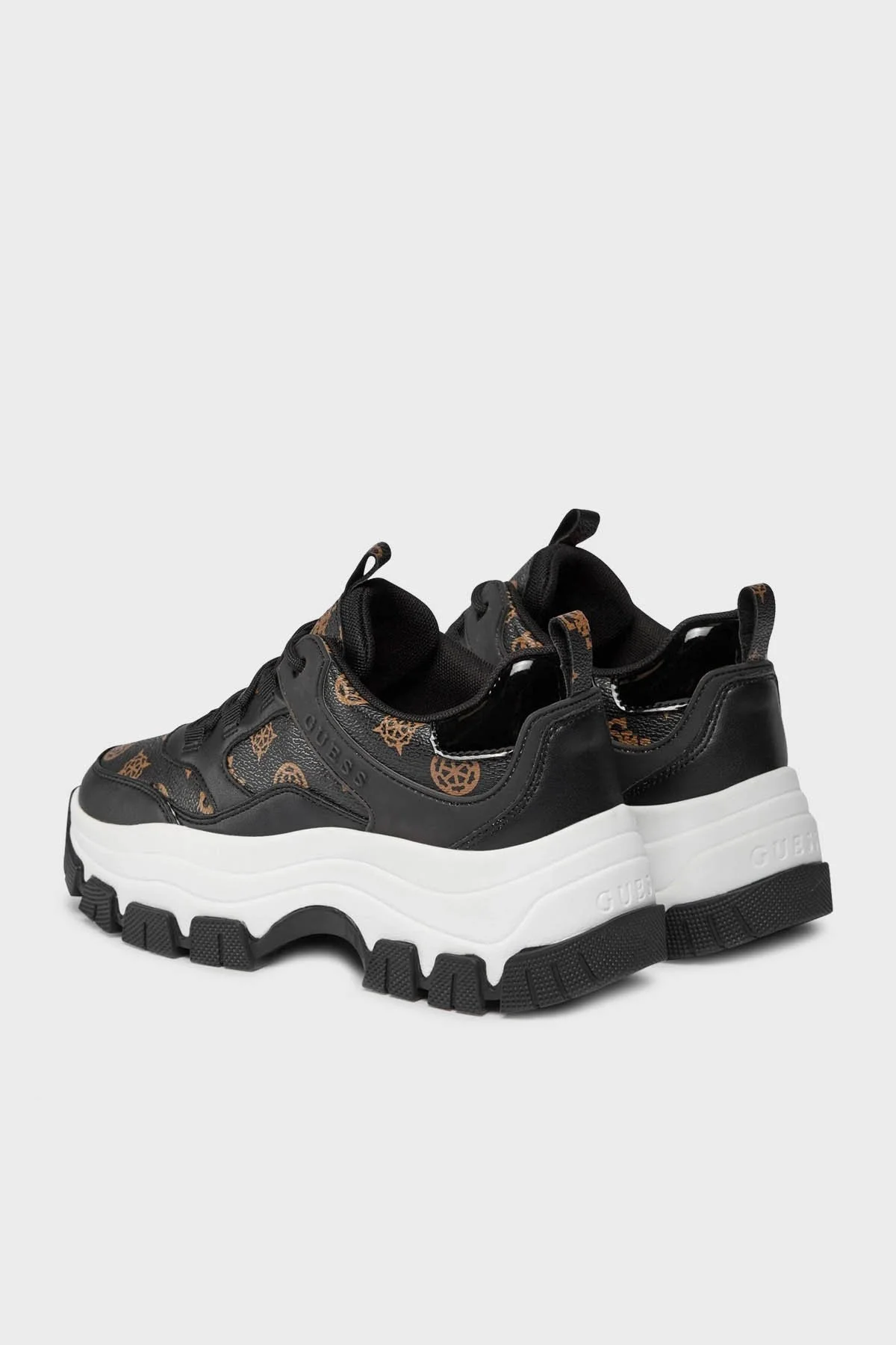 Guess Bisun Kalın Tabanlı Sneaker Bayan Ayakkabı FL8BIUFAL12 BROCR Siyah-Beyaz-Kahve - 3