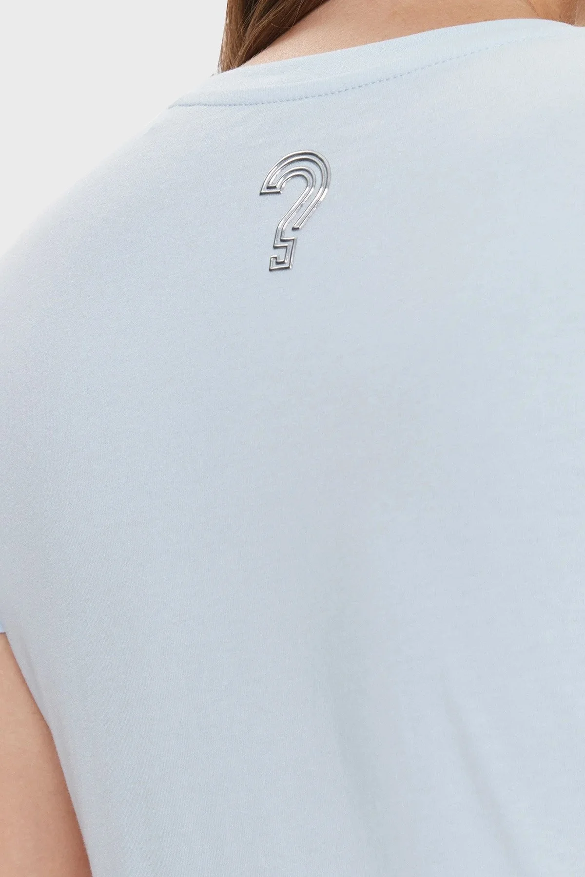 Guess Bold Logo Pamuklu Slim Fit Bisiklet Yaka W4RI29J1314A72R Bayan T Shirt W4RI29J1314 A72R AÇIK MAVİ - 5