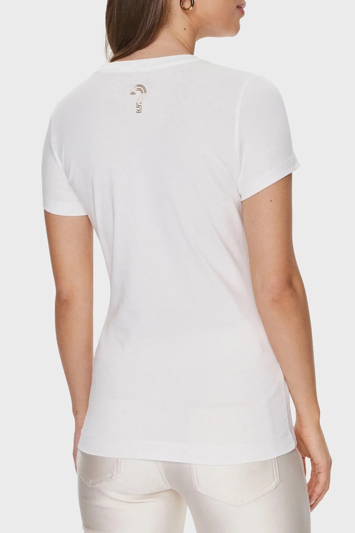 Guess Bold Logo Pamuklu Slim Fit Bisiklet Yaka W4RI29J1314G011 Bayan T Shirt W4RI29J1314 G011 BEYAZ - 2