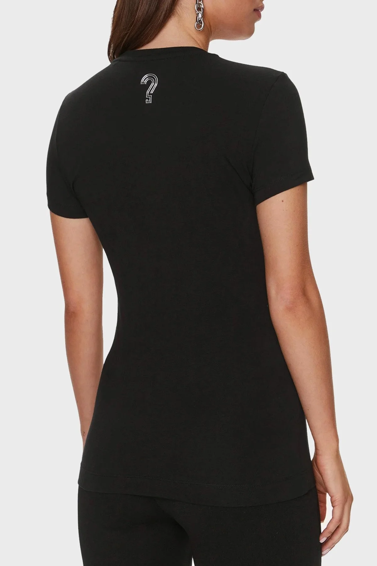 Guess Bold Logo Pamuklu Slim Fit Bisiklet Yaka W4RI29J1314JBLK Bayan T Shirt W4RI29J1314 JBLK SİYAH - 2