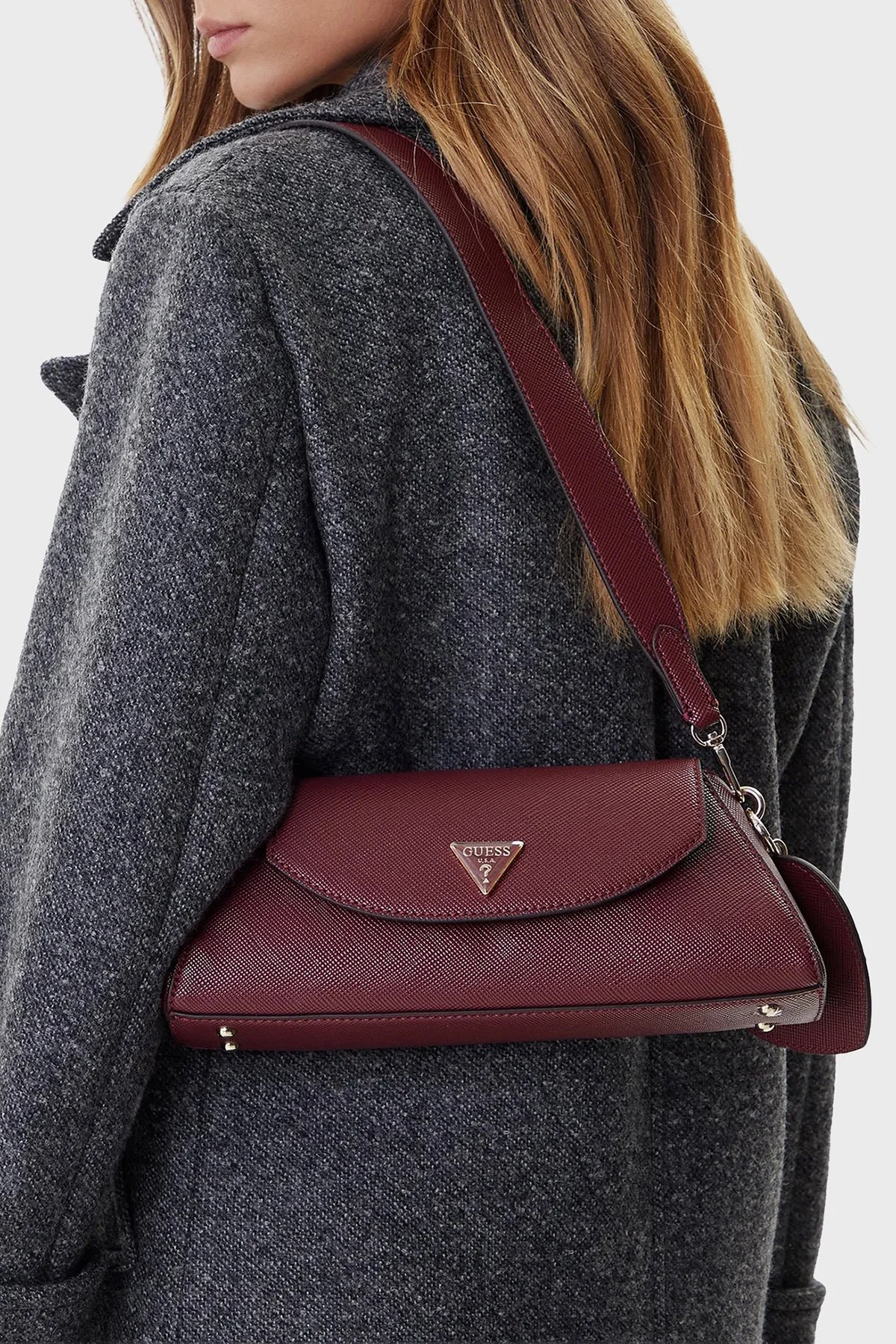 Guess Bolena Logolu Ayarlanabilir Askılı Mini HWZG9207190 Bayan Çanta HWZG92 07190 WIN BORDO - 2