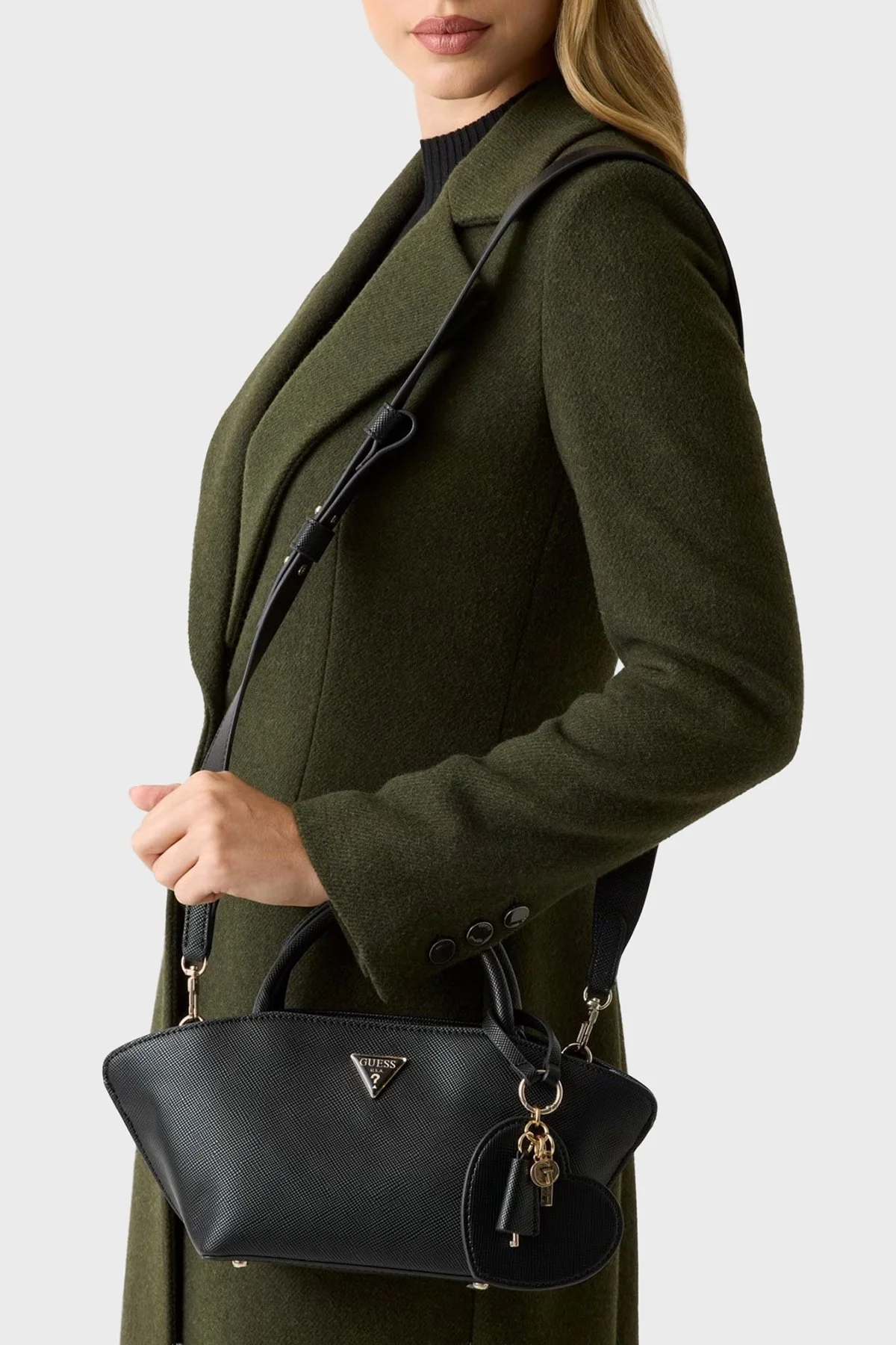 Guess Bolena Logolu Çıkarılabilir Askılı HWZG9207760 Bayan Çanta HWZG92 07760 BLA SİYAH - 3